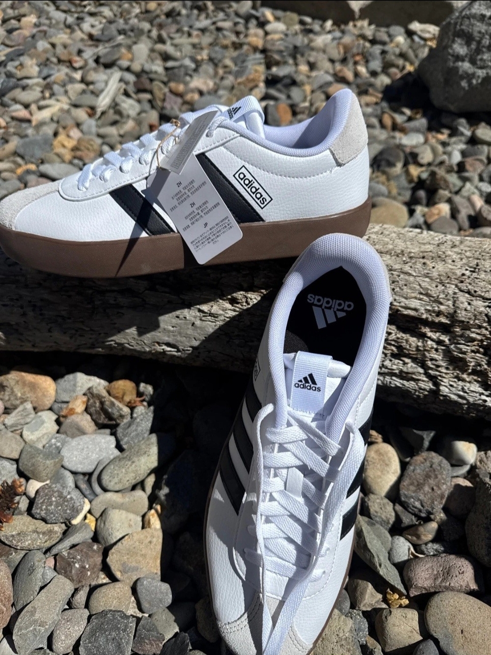 adidas Men’s White & Black Court-Style Sneakers